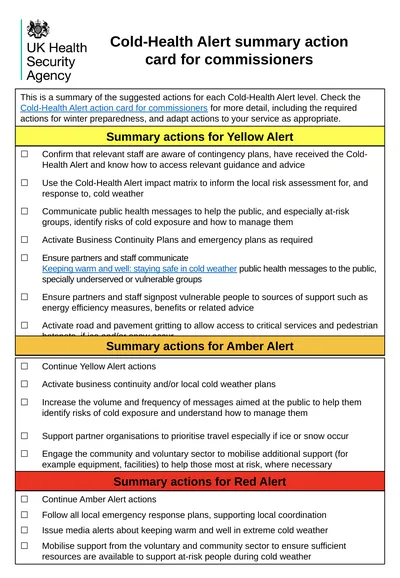 ☐ Continue Yellow Alert actions ☐ Activate