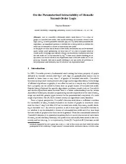 OntheParameterisedIntractabilityofMonadicSecond-OrderLogicStephanKreut