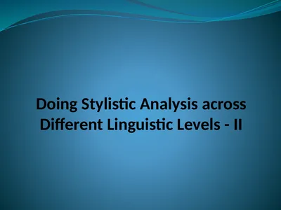 Doing Stylistic Analysis across Different