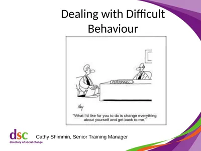 Dealing with Difficult Behaviour Cathy Shimmin,