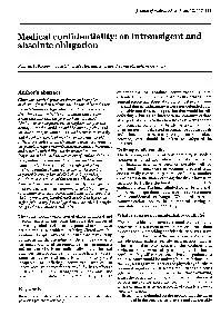 Jroumnalofmedicalethics,1986,12,117-122Medicalconfidentiality:anintran