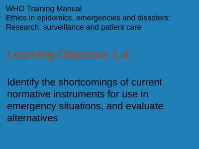 Learning Objective 1.4 Identify the shortcomings