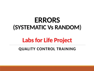 ERRORS (SYSTEMATIC Vs RANDOM) Labs for Life