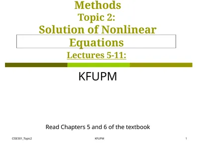 CISE301_Topic2 KFUPM 1 CISE301: Numerical Methods