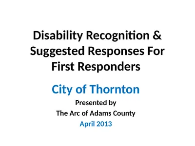 Disability Recognition & Suggested Responses For