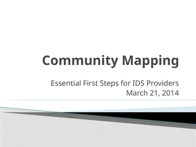 Community Mapping Essential First Steps for IDS