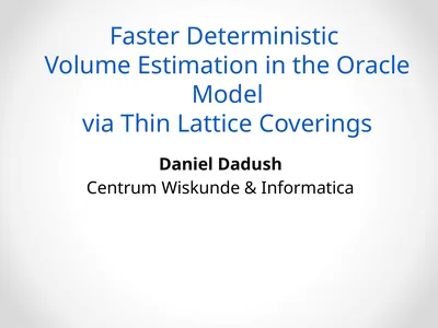 Faster Deterministic Volume Estimation in the