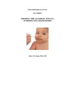 Vickerstaff Health Services Inc. FACTSHEET FEEDING THE ALLERGIC INFANT