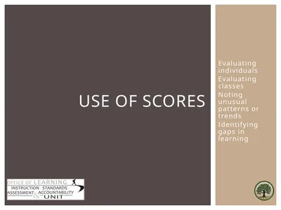 Evaluating individuals Evaluating classes Noting