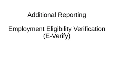 Additional Reporting Employment Eligibility