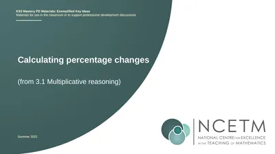 Calculating percentage changes (from 3.1