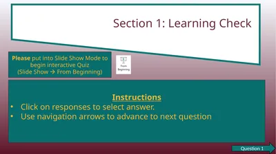 Section 1: Learning Check Question 1 Please put
