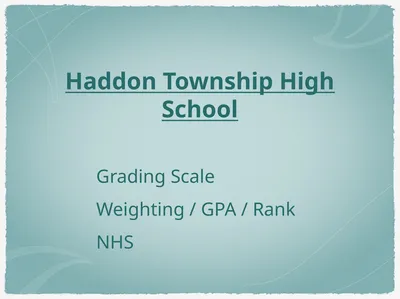 Haddon Township High School Grading Scale