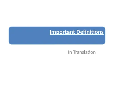 In Translation