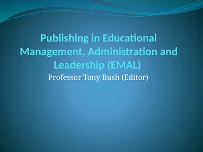 Publishing in Educational Management,