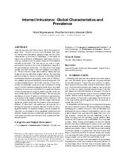 InternetIntrusions:GlobalCharacteristicsandPrevalenceVinodYegneswaran,