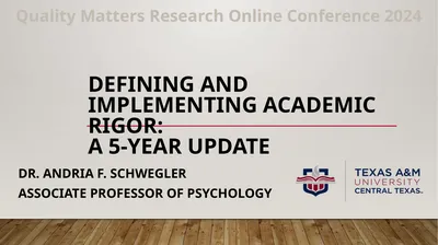 Defining and implementing academic rigor: a 5-year