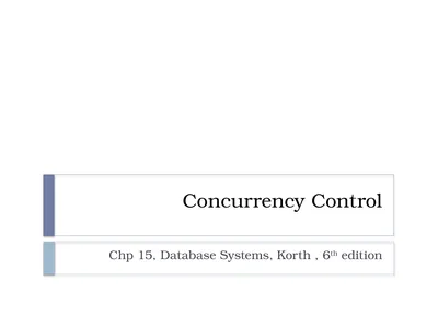 Concurrency Control Chp 15, Database Systems,