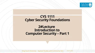 1111 CYS Cyber Security Foundations 2#Lecture