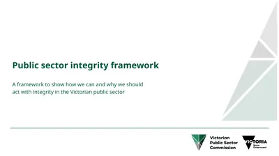 Public sector integrity framework A framework to