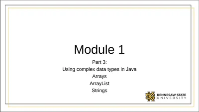 Module 1 Part 3: Using complex data types in Java