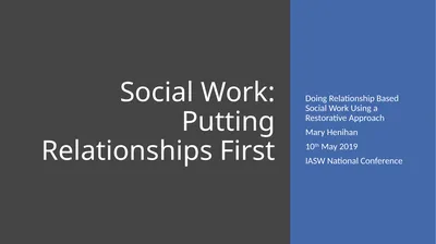 Social Work: Putting Relationships First Doing