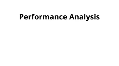 Performance Analysis Recap Concurrency,