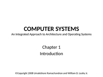 Computer Systems An Integrated Approach to