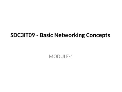 SDC3IT09 - Basic Networking Concepts MODULE-1