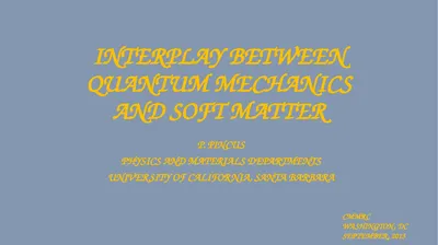 INTERPLAY BETWEEN QUANTUM MECHANICS AND SOFT