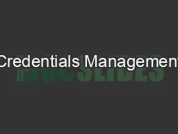 Credentials Management