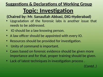 Suggestions & Declarations of Working Group Topic: