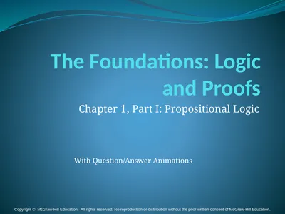 The Foundations: Logic and Proofs Chapter 1, Part