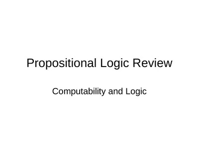 Propositional Logic Review Computability and Logic