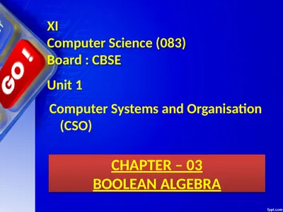 CHAPTER – 03 BOOLEAN ALGEBRA Unit 1 Computer