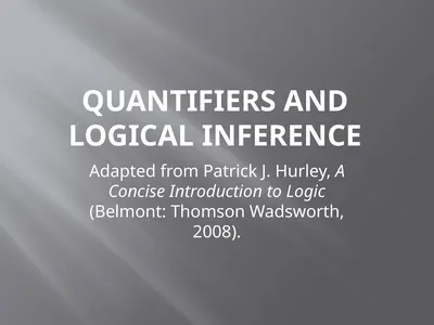 Quantifiers and logical inference Adapted from