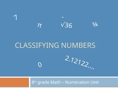 Classifying Numbers 8th grade Math – Numeration