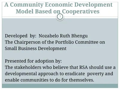 A Community Economic Development Model Based on