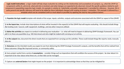 Logic model instructions - a logic model will help