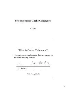 Multiprocessor Cache Coherency