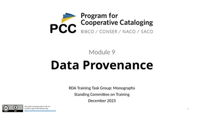 Data Provenance Module 9 1 Navigate the Data