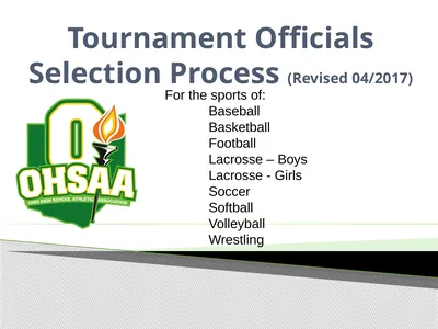 Tournament Officials Selection Process (Revised