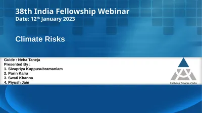 Climate Risks Guide : Neha Taneja Presented By :