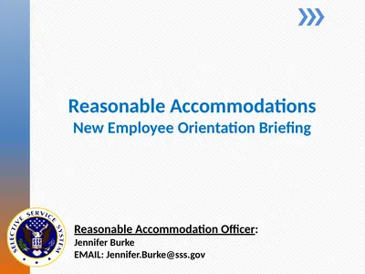 Reasonable Accommodations New Employee Orientation