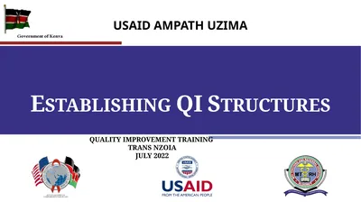 Establishing QI Structures QUALITY IMPROVEMENT