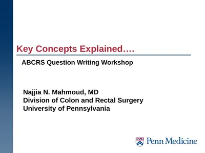 ABCRS Question Writing Workshop Key Concepts