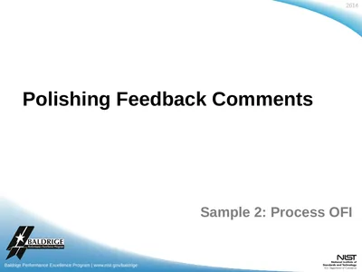 Polishing Feedback Comments Sample 2: Process OFI