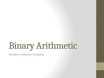 Binary Arithmetic Numbers Inside the Computer