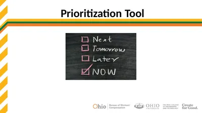 Prioritization Tool Purpose A facility or process