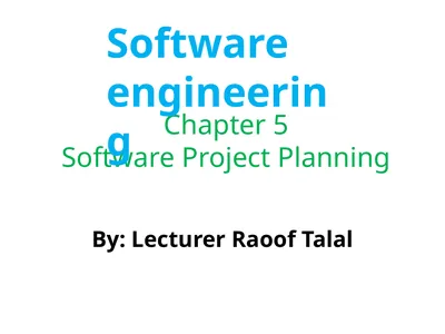 Chapter 5 Software Project Planning Software